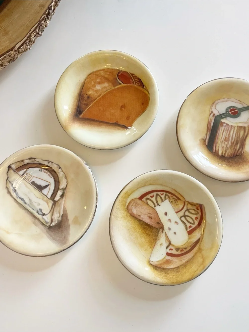 Williams Sonoma Set Of 4 Fromage Cheese Appetizer Plates